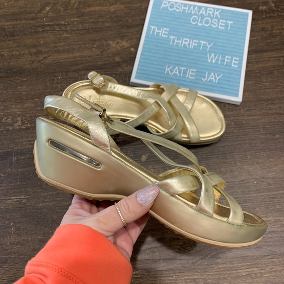 Cole Haan Shoes - Cole Haan Nike Air Metallic Gold Sandals Size 9.5
